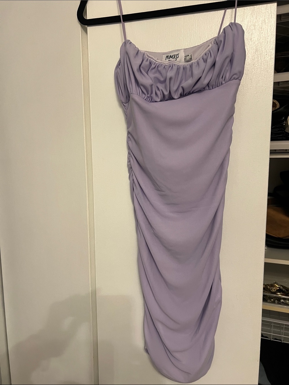 Princess Polly Lavender Ruched Slip Dress